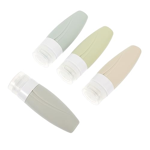 TOPPERFUN 4stücke Reiseflasche Aus Silikon Für Reise-flüssigkeitsbehälter Nachfüllbar Für Shampoo Duschgel Handcreme Make-up Und Lotionen Auslaufsicher Und Leicht Zu Reinigen von TOPPERFUN