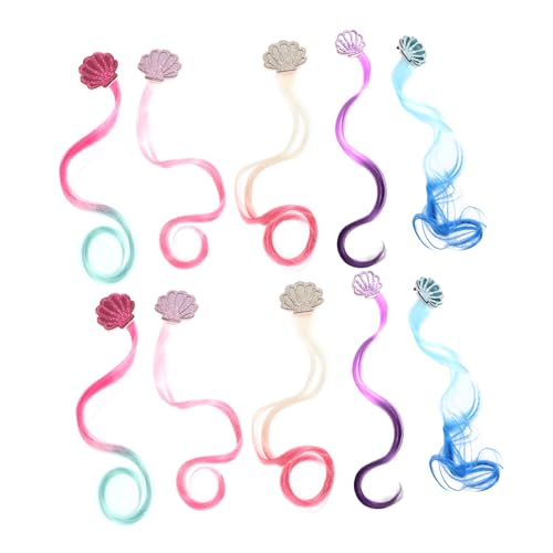 TOPPERFUN 5 Paare Bunte Haarverlängerungen Clip Haarzopf Haarschmuck für Mädchen Farbenfrohe Geflochtene Haarsträhnen Einfache DIY Haarclips für Festliche Anlässe von TOPPERFUN