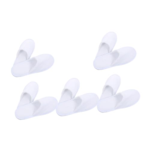 TOPPERFUN 5 Paare Unisex Hotel Hausschuhe aus Hochwertiger Baumwolle Rutschfest mit Geschlossener Zehenkappe Atmungsaktiv und Angenehm für Spa Reisen und Indoor bereiche Waschbar Stilvolle von TOPPERFUN