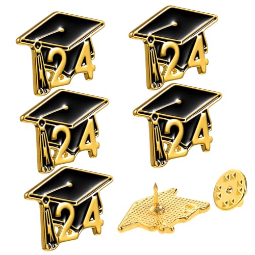 TOPPERFUN 5 Stück Abschluss Broschen Doktorhut Dekorative Anstecknadeln für Anzug Rucksack Hut Langlebig und Vielseitig für Damen und Herren von TOPPERFUN