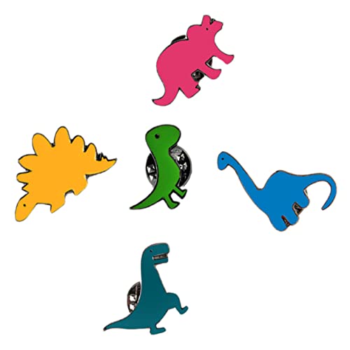 TOPPERFUN 5stücke Dinosaurier-anstecker Emaille Broschen Cartoon Revers Pins Für Frauen Damenaccessoires Jubiläumsgeschenke Kragennadel Abschlussballschmuck von TOPPERFUN