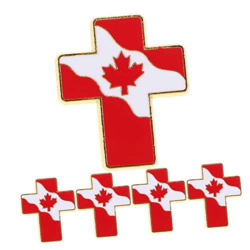 TOPPERFUN 5 Stück Metall Anstecknadeln Kanadische Flagge Maple Leaf Pin Brosche Langlebig Farbbeständig für Kleidung Taschen Hüte Reise Alltag von TOPPERFUN