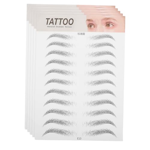 TOPPERFUN 5 Stück Schwarze Augenbrauen Aufkleber Realistische Temporäre Augenbrauen Tattoos Wasserfest für Make Up und Verschiedene Anlässe von TOPPERFUN