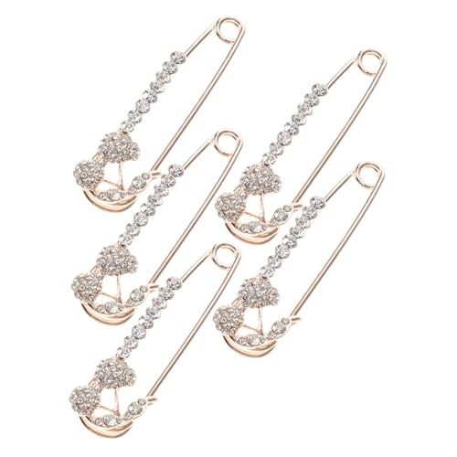 TOPPERFUN 5 Stück Teiliges Emaille Broschen Damen Perlen Blüten Pins Langlebig Vielseitig Tragbar als Schalclip Anstecknadel für Pullover Jacke Hut Geschenk Geburtstag Frau von TOPPERFUN