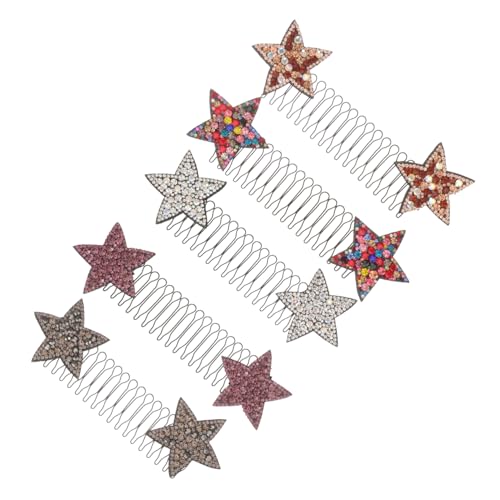 TOPPERFUN 5 Stück Teiliges Haarschmuck Set mit Haarkämmen und Haarnadeln für Frauen Stern Rhinestone Haarspangen in Silber Champagner und Gunmetal für Frisuren und Einfache Handhabung von TOPPERFUN