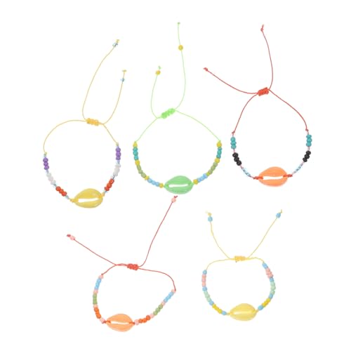 TOPPERFUN 5 Stück Teiliges Hawaii Muschelarmband Damen Hand Schmuck Bunte Modeschmuck Armbänder Elegant Strand Party Accessoires Zufällige Farbe Zufällige Farbe von TOPPERFUN