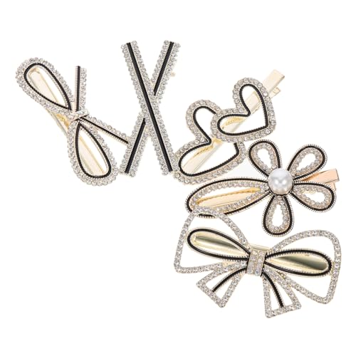 TOPPERFUN 5 Stück Teiliges Kleine Haarklammern Strassbesatz Dekorative Haarspangen für Damen und Mädchen Leichte Langlebige Legierung Vielseitige Styling accessoires von TOPPERFUN