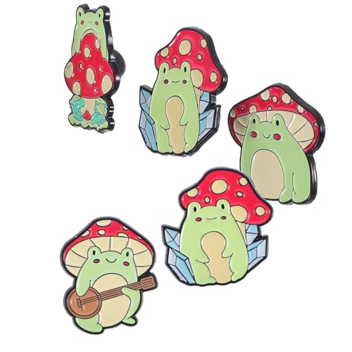 TOPPERFUN 5 Stück Teiliges Niedliche Frosch Anstecker Broschen für Kleidung Hüte Taschen Robuste für Tierliebende Frauen von TOPPERFUN