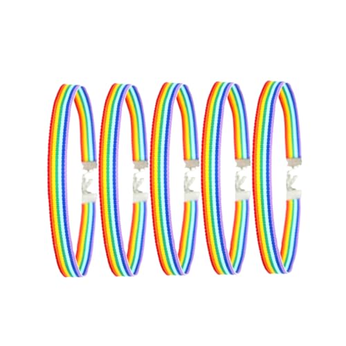 TOPPERFUN 5 Stück Teiliges Rainbow Ribbon Schlüsselbeinkette Modischer Schmuck Mädchen Vielseitig für Strandparty Abschlussfeier Urlaub Freundinnen von TOPPERFUN
