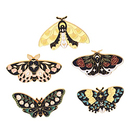 TOPPERFUN 5 Stücke Vintage Schmetterlings Emaille Broschen Anstecknadel für Damen Kreative Pins Schmuck für Kleidung Hüte Taschen und Schals von TOPPERFUN