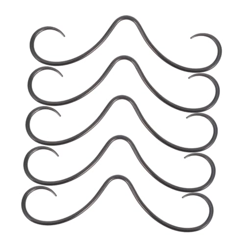 TOPPERFUN 5 Stück Teiliges Septum Piercing aus Edelstahl mit Glattem Finish Kleine Dünne Nasenringe in Schnurrbart design Bequemes und Poliertes Nasenpiercing Schmuck für Herren und Damen von TOPPERFUN