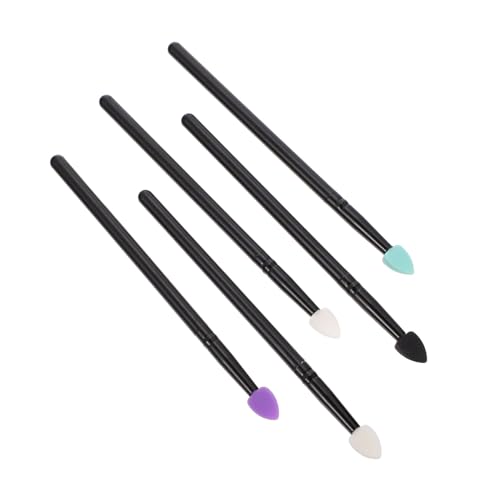 TOPPERFUN 5 Stück Teiliges Silikon Lidschattenpinsel für Professionelles Make up Langlebiger Griff für Glitter und Creme Lidschatten Vielseitig für Zuhause Reise und Party Geeignet von TOPPERFUN