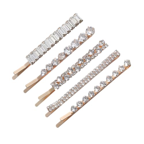 TOPPERFUN 5 Stück Teiliges Strass Haarnadeln mit Geometrischem Design Elegante Haarspangen aus Metall für Frauen Vielseitiger Haarschmuck für Hochzeit Party Alltag Festliche Anlässe von TOPPERFUN