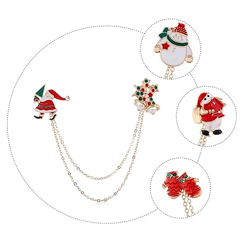 TOPPERFUN 5 Stück Teiliges Weihnachtsbaum Broschen Asymmetrische Weihnachtsmann Anstecker Kreative Dekoration für Festliche Kleidung für und Weihnachtsfeiern von TOPPERFUN