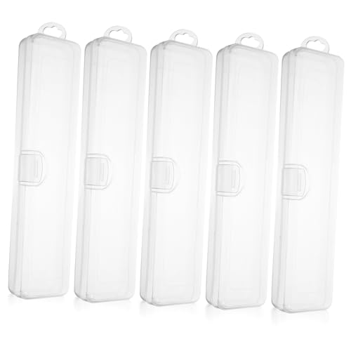 TOPPERFUN 5 Stück Transparente Makeup Pinsel Aufbewahrungsbox Reise Zahnbürsten Etui Kompakt Vielseitig für Zahnbürste Zahnpasta Organizer Kosmetikbehälter von TOPPERFUN