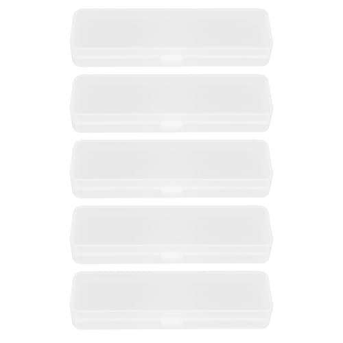 TOPPERFUN 5Er Boxen Federmäppchen Kleiner Artikelbehälter Federmäppchen Stoff Plastik aufbewahrungsbox durchsichtige mäppchen Plastikbehälter buntstifte von TOPPERFUN