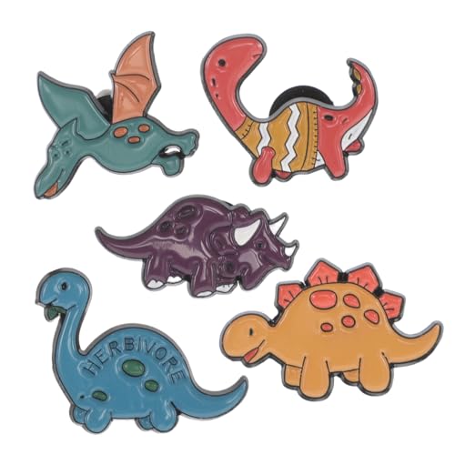 TOPPERFUN 5stücke Teiliges Dinosaurier Emaille Anstecknadeln Frauen Süße Broschen Mit Clip Für Kleidung Rucksäcke Und Taschen Niedliche Accessoires Für Besondere Anlässe von TOPPERFUN