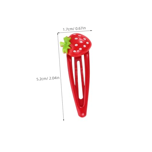 TOPPERFUN 6 Paare Erdbeer Haarspangen für Mädchen Cartoon Obst Haarklammern aus Metall Süße Haarnadeln Fester Sitz Leicht und Kompakt für Teens Tägliche Nutzung und Partys von TOPPERFUN