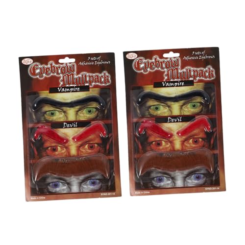 TOPPERFUN 6 Paare Künstliche Augenbrauen zum Ankleben mit Doppelseitigem Klebeband Simulation Cosplay Kostüm Augenbrauen für Halloween Verkleidungsparty Erwachsene und Jugendliche von TOPPERFUN