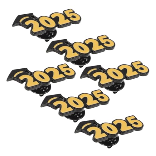 TOPPERFUN 6 Stück 2025 Broschen Anstecknadeln Für Abschlusskappen Gold Dekorative Emaille Anstecker Goldene Jahres Emaille Anstecknadel Abschlussbrosche Anstecknadel Verfügt Über Eine von TOPPERFUN