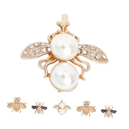 TOPPERFUN 6 Stück Abnehmbare Schmuckelemente für Damen Metallische Schuhverzierungen mit Strass und Perlen für Diy und Besondere Anlässe von TOPPERFUN