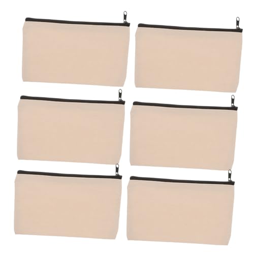 TOPPERFUN 6 Stück Canvas Federmäppchen Mit Reißverschluss Kleine Stifttasche Mit Reißverschluss Make Up Organizer Transparente Beutel Mit Reißverschluss Bleistiftbehälter von TOPPERFUN