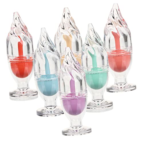 TOPPERFUN 6 Stück Eiscreme Lippenbalsam Flaschen DIY Lip Gloss Röhrchen Leere Lippenstiftbehälter Farbige Varianten für Kreative Anwendungen Zufällige Farbe Zufällige Farbe von TOPPERFUN