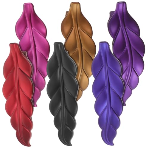 TOPPERFUN 6 Stück Große Matte Bunte Haarklammern Blattform Langlebig Stabil Haarschmuck für Mädchen und Frauen Vielseitig Einsetzbar für Alltag Party und Styling von TOPPERFUN