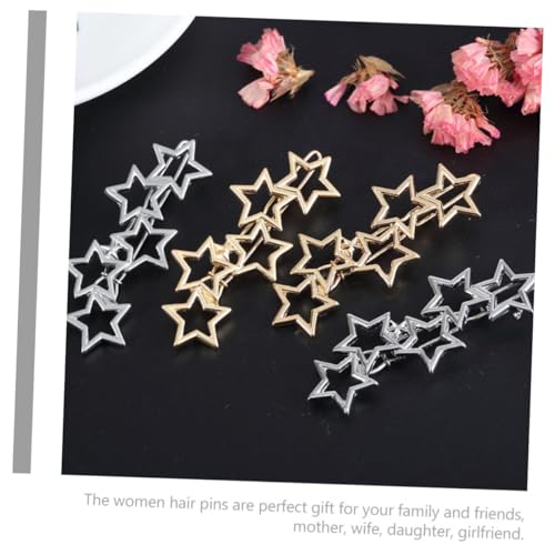 TOPPERFUN 6 Stück Haarschmuck Stern Haarspangen aus Legierung Dekorative Sternclips für Frauen und Mädchen Geeignet für Langes und Dickes Haar Modische Haarnadeln für Alltag Party Hochzeit von TOPPERFUN