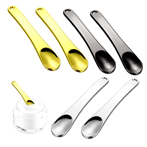 TOPPERFUN 6 Stück Kosmetikspatel aus Kunststoff Kleine Make Up Löffel für Gesichtscreme und Leicht zu Reinigen für Hautpflege und Beauty Tools mit Aufhängeloch von TOPPERFUN