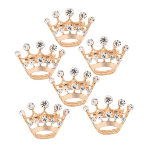 TOPPERFUN Kronenbrosche für Damen 6 Stücke Goldene Broschennadeln Legierung Dekorative Anstecknadeln für Kleidung Schals und Hüte von TOPPERFUN