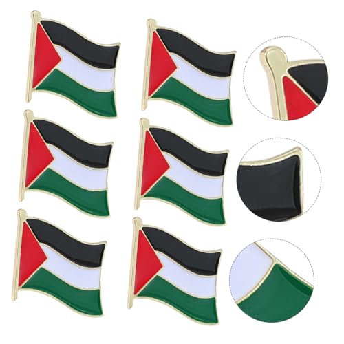 TOPPERFUN 6 Stück Palästina Flaggen Anstecknadel Metall Broschen Detailreiche Vielseitige Abzeichen für Kleidung Taschen Pullover Sorgfältig Verarbeitet Dekoratives Accessoire von TOPPERFUN