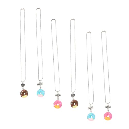 TOPPERFUN 6 Stück Teiliges Freundschaftsketten Leichtem Plastik Donut anhänger Dekoratives Accessoire für Mädchen und Freunde als Geschenk für Geburtstag oder Abschlussfeier von TOPPERFUN