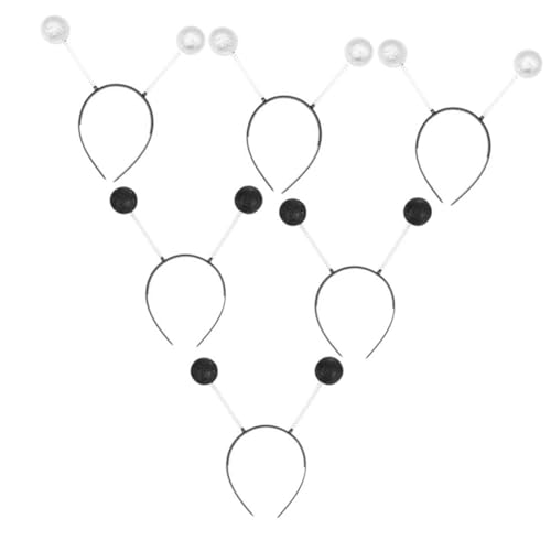 TOPPERFUN 6 Stück Teiliges Glitter Haarband mit Schaumstoffkugeln für Cosplay Partys und Festliche Anlässe Bequeme und Stilvolle Haarschmuck Accessoires Schwarz und Silber von TOPPERFUN