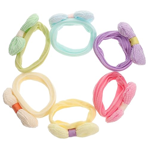 TOPPERFUN 6 Stück Haargummis Für Mädchen Elastische Pferdeschwanzhalter Mit Schleifen Für Kinder Und Kleinkinder Süße Haaraccessoires in Verschiedenen Farben Für Schule Reisen Und von TOPPERFUN