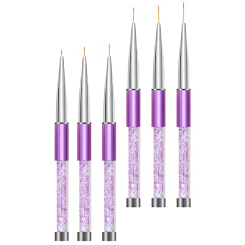 TOPPERFUN 6 Stück Teiliges Nageldesign Pinsel Set Dünne Malpinsel für DIY Nail Art Langlebig und Einfach zu Verwenden für Präzise und Details von TOPPERFUN