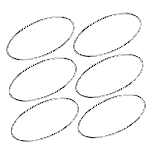 TOPPERFUN 6 Stück Teiliges Silberschmuck Armbänder für Damen Dünne Runde Armreifen Minimalistisches Design für und von TOPPERFUN