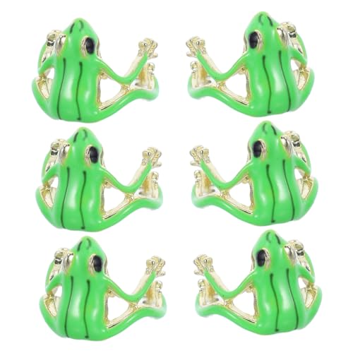 TOPPERFUN 6 Stück Verstellbare Ring Grüne Frosch Ringe Offene Designs Lustiger Tier Schmuck für Frauen Kreative Einzigartige Auffällige Accessoires für Alltag und Party von TOPPERFUN