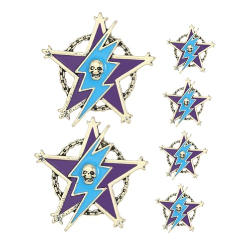 TOPPERFUN 6 Stück Vintage Fünf-punkte-stern Anstecknadeln aus Robustem Metall Vielseitige Broschen für Herren Stilvolle Accessoires für Anzüge Jacken und Taschen Kompakte Retro-badges von TOPPERFUN