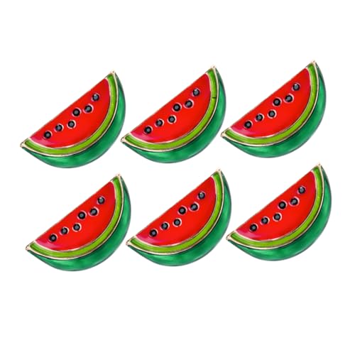 TOPPERFUN 6 Stück Wassermelonen Broschen für Damen Teiliges Stilvolle Anstecknadeln für Kleider Schals und Pullover Modisches Accessoire für Partys und Anlässe von TOPPERFUN