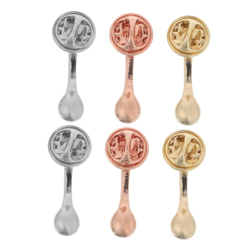 TOPPERFUN 6 Teilige Kaffee Anstecknadeln Broschen Set In Löffelform – Anstecknadeln Aus Metalllegierung Für Taschen Und Kleidung – Süße Und Lustige Accessoires Für Kaffeeliebhaber von TOPPERFUN