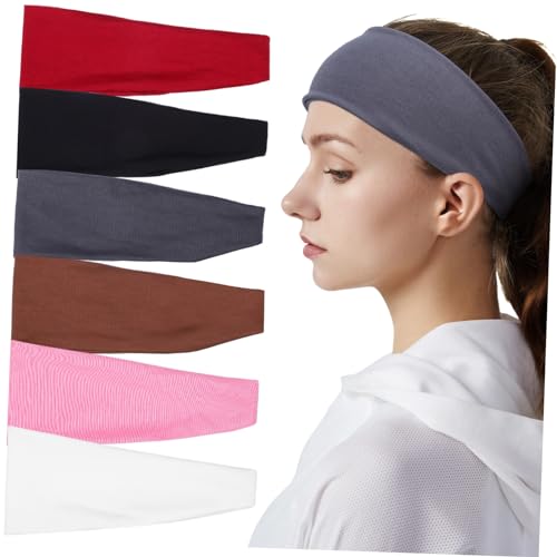 TOPPERFUN 6Stücke Sport Stirnbänder Elastische Stirnbänder Atmungsaktiv Schweißableitend für Yoga Fitness Outdoor Aktivitäten Verschiedenen Farben von TOPPERFUN
