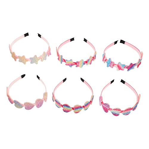 TOPPERFUN 6stücke Junge Mädchen Stirnband Herz Stern Form Kopfbedeckung Mädchen Haarbänder Für Party Alltagleicht von TOPPERFUN
