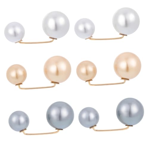 TOPPERFUN 6 Stücke Kunstperlen Brosche für Damen Sicherheitsnadel Dekoration für Pullover Kleider Schals Anstecknadeln für Hochzeiten und Alltag von TOPPERFUN