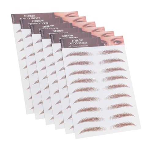 TOPPERFUN 6blätter Augenbrauen Aufkleber Wasserfest Temporär Braun Transfer-aufkleber Für Make-up Imitation Frau Auge Abziehen von TOPPERFUN