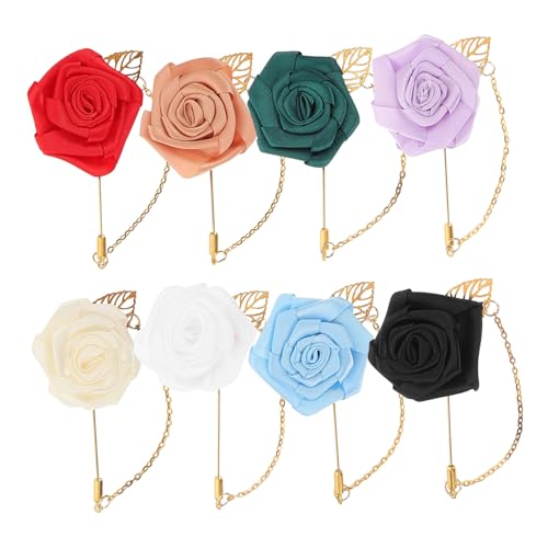 TOPPERFUN 8 Stück Blumen Anstecknadeln Ansteckblumen Für Männer Rose Boutonniere Rose Corsage Pins Für Bräutigam Hochzeit Boutonniere Anzugbrosche Outfit Zubehör von TOPPERFUN