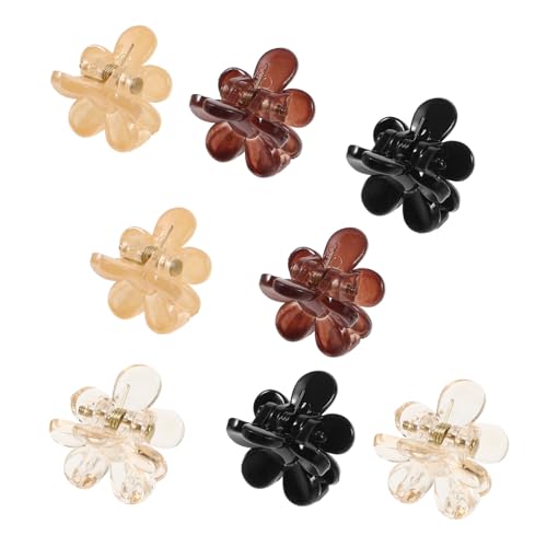 TOPPERFUN 8 Stück Mini Blumen Haarklammern Kleine Haarklammern für Mädchen und Rutschfeste Haarspangen aus Strass für Verschiedene Outfits und Frisuren von TOPPERFUN