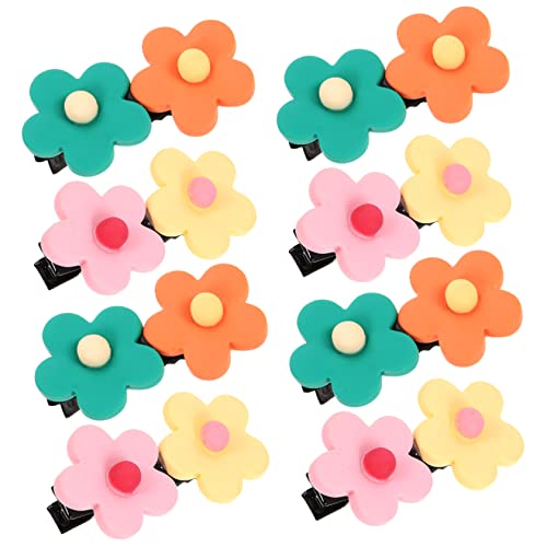 TOPPERFUN 8 Stück Teiliges Blumen Haarspangen Pastellfarben für Mädchen Leichte Sichere Haarklammern mit Floralen Designs für Cosplay und Partys von TOPPERFUN