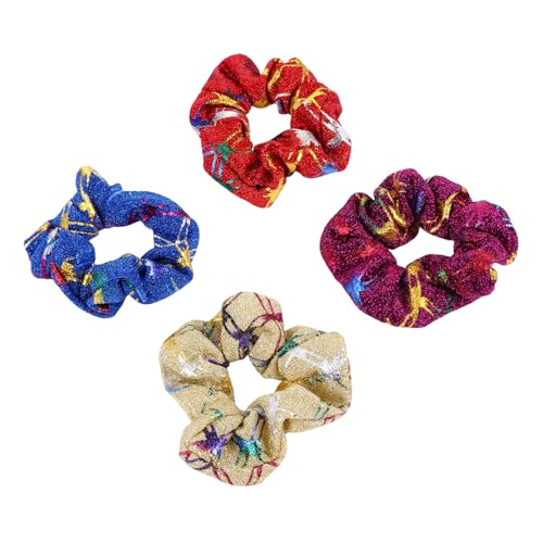 TOPPERFUN 8 Stück Teiliges Weihnachts Themen Haargummi Elastische Haarschleifen für Mädchen Glänzende Scrunchies Bunten Farben Perfektes Accessoire für Festliche Anlässe und Partys von TOPPERFUN