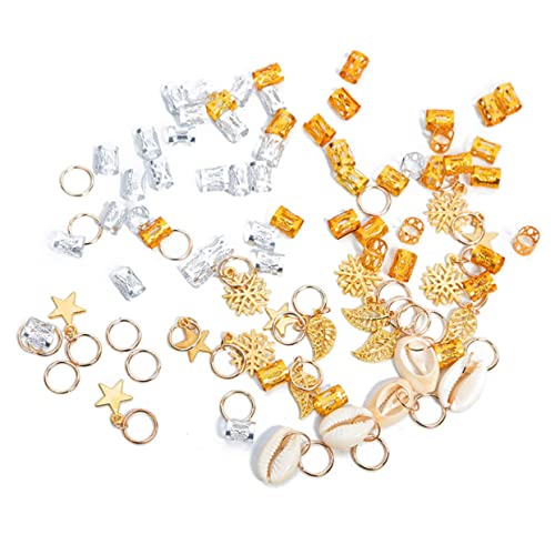 TOPPERFUN 82 Stück Dreadlocks Haarschmuck Set Teiliges Set mit Metallringen und Holzgriffen Kreative Haarmanschetten für und Mädchen Vielseitig und Ringe Holzgriffe von TOPPERFUN